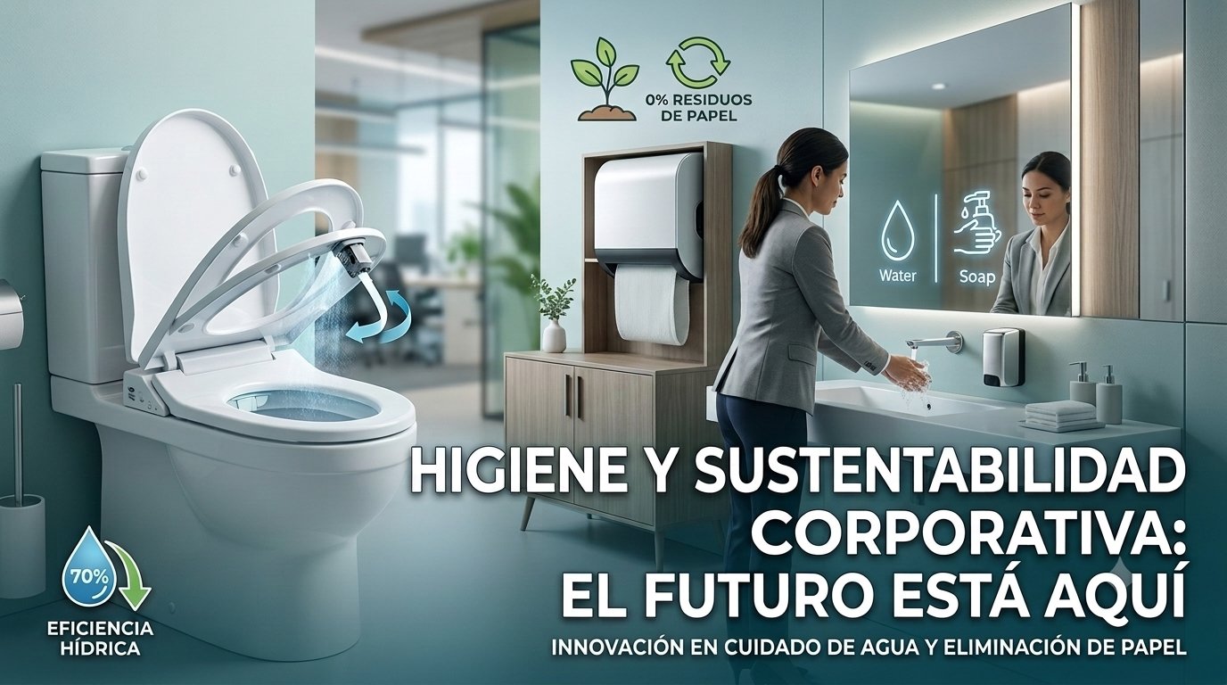 Infraestructura inteligente y sustentable en baños laborales para el ahorro de agua y eliminación de papel.